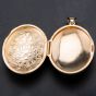Second Hand 9ct Yellow Gold Oval Flower Design Embossed Locket 4114119