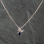 Second Hand 18ct White Gold Sapphire & Diamond Pendant & 15 Inch Box Chain 41141279