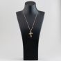 Second Hand 9ct Yellow Gold Cross Pendant & 20 Inch Box Chain 41141287