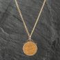 Second Hand Yellow Gold 1898 Victoria Full Sovereign Coin Keeper Pendant & 20 Inch Curb Chain 41141290