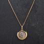 Second Hand 18ct Yellow Gold 16" Mounted Old Coin Box Link Necklace 4114137