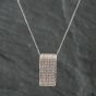 Second Hand 18ct White Gold Brilliant Cut Diamond Rectangular Pave Pendant & 18 Inch Trace Chain 41141409
