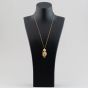 Second Hand 9ct Yellow Gold Cubic Zirconia Large Ragdoll Pendant & 21 Inch Belcher Chain 41141420