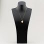 Second Hand 9ct Yellow Gold Patterned Oval Locket Pendant & 18 Inch Curb Chain 41141521