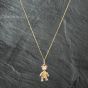 Second Hand 9ct Yellow Gold Moveable Teddy Bear Pendant & 18 Inch Curb Chain 41141552