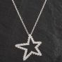 Second Hand 18ct White Gold Diamond Set Star Pendant & 14ct White Gold Chain Bracelet 4114157