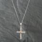 Second Hand 9ct Two Colour Gold Diamond Cross Loose Pendant 41141584