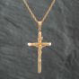 Second Hand 9ct Yellow Gold Crucifix Cross Pendant & 20 Inch Prince Of Wales Chain 41141618
