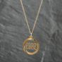 Second Hand 9ct Yellow Gold Round Good Luck Pendant & 22 Inch Prince Of Wales Chain 41141657