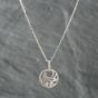 Second Hand 9ct White Gold Cubic Zirconia Openwork Swirls Pendant & 16 Inch Paper Link Chain 41141658