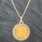 Second Hand Yellow Gold Coin Pendant & 20 Inch Box Chain 41141674