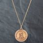 Second Hand 9ct Yellow Gold St Christopher Pendant & 22 Inch Curb Chain 41141684
