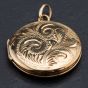 Second Hand 9ct Yellow Gold Round Opening Engraved Locket 4114168
