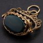 Second Hand 9ct Yellow Gold Onyx Bloodstone and Cornelian Stone Set Spinning Fob Pendant 4114170