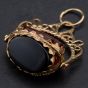 Second Hand 9ct Yellow Gold Onyx Bloodstone and Cornelian Stone Set Spinning Fob Pendant 4114170