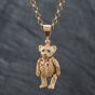 Second Hand 9ct Yellow Gold Cubic Zirconia Solid Teddy Bear Pendant & 21 Inch Belcher Chain 41141751