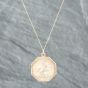 Second Hand 9ct Yellow Gold Hexagon Diamond Cut Edge St Christopher Pendant & 18 Inch Curb Chain 41141756