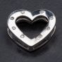 Second Hand 9ct White Gold Brilliant Cut Diamond Open Heart Pendant 4114176