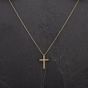 Second Hand 9ct Yellow Gold Brilliant Cut Diamond Set Cross Chain 4114178