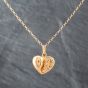 Second Hand 9ct Yellow Gold Ornate Open Work Heart Pendant & 20 Inch Belcher Chain 41141795