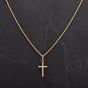 Second Hand 18ct Yellow Gold Bark Engraved Cross Pendant 4114179