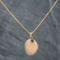 Second Hand 9ct Yellow Gold Oval Mum Rose Locket Pendant & 20 Inch Curb Chain 41141814