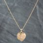 Second Hand 9ct Yellow Gold I Love You Heart Locket Pendant & 16 Inch Curb Chain 41141818