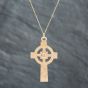 Second Hand 9ct Yellow Gold Celtic Cross Pendant & 18 Inch Curb Chain 41141830