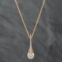 Second Hand Yellow Gold Brilliant Cut Graduated Dropper Pendant & 21 Inch Spiga Chain 41141845