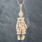 Second Hand 9ct Yellow Gold Cubic Zirconia Large Clown Pendant & 24 Inch Belcher Chain 41141848