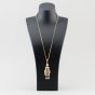 Second Hand 9ct Yellow Gold Cubic Zirconia Large Clown Pendant & 24 Inch Belcher Chain 41141848