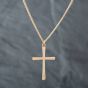 Second Hand 9ct Yellow Gold Plain Cross Pendant & 18 Inch Curb Chain 41141857
