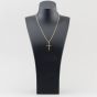 Second Hand 9ct Yellow Gold Plain Cross Pendant & 18 Inch Curb Chain 41141857