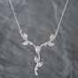 Second Hand 9ct White Gold Leaf Design Pendant & 18 Inch Trace Chain 41141863