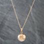 Second Hand 9ct Yellow Gold Hand Engraved Ball Locket Pendant & 24 Inch Trace Chain 41141906