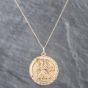 Second Hand 9ct Yellow Gold St Christopher Pendant & 16-20 Inch Curb Chain 41141920