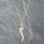 Second Hand 9ct Yellow Gold Horn Of Plenty Pendant & 16 Inch Trace Chain 41142000