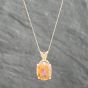 Second Hand 14ct Yellow Gold Mystic Topaz Oval Pendant & 18 Inch Curb Chain 41142007