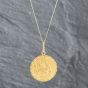 Second Hand 9ct Yellow Gold Round St Christopher Pendant & 18 Inch Curb Chain 41142018