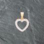 Second Hand 9ct Yellow Gold Cubic Zirconia Open Heart Gemstone Loose Pendant 41142055