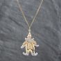 Second Hand Two Colour Gold Clown Pendant & 16 Inch Curb Chain 41142080