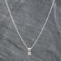 Second Hand 9ct White Gold Diamond Pendant & 20 Inch Curb Chain 41142086