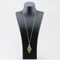 Second Hand 9ct Yellow Gold Multi Stone Large Clown Pendant & 26 Inch Curb Chain 41142255
