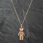 Second Hand 9ct Yellow Gold Cubic Zirconia Teddy Pendant & 18 Inch Curb Chain 41142267