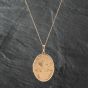 Second Hand 9ct Yellow Gold Hand Engraved Large Oval Locket Pendant & 19 Inch Trace Chain 41142271