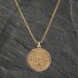 Second Hand 9ct Yellow Gold Round St Christopher Pendant & 16 Inch Box Chain 41142311