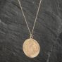 Second Hand 9ct Yellow Gold Round St Christopher Pendant & 24 Inch Curb Chain 41142313