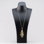 Second Hand 9ct Yellow Gold Cubic Zirconia Large Heavy Ragdoll Pendant & 24 Inch Belcher Chain 41142356