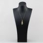 Second Hand 9ct Yellow Gold Cubic Zirconia Teddy Pendant & 18 Inch Curb Chain 41142361