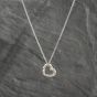 Second Hand 9ct White Gold 0.05ct Diamond Rubover Set Pendant & 16 Inch Curb Chain 41142378